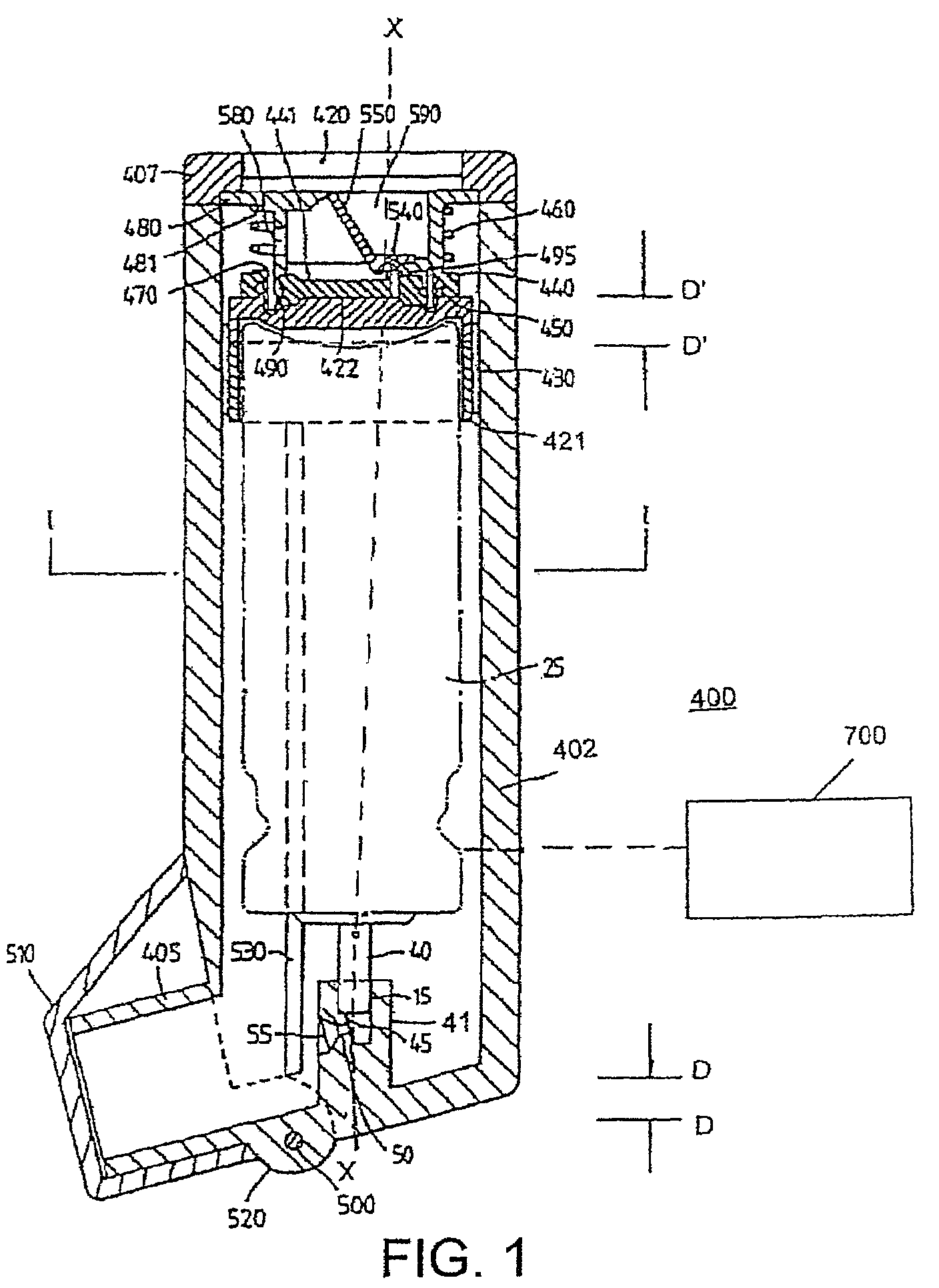 Medicament dispensing device with a display indicative of the state of an internal medicament reservoir