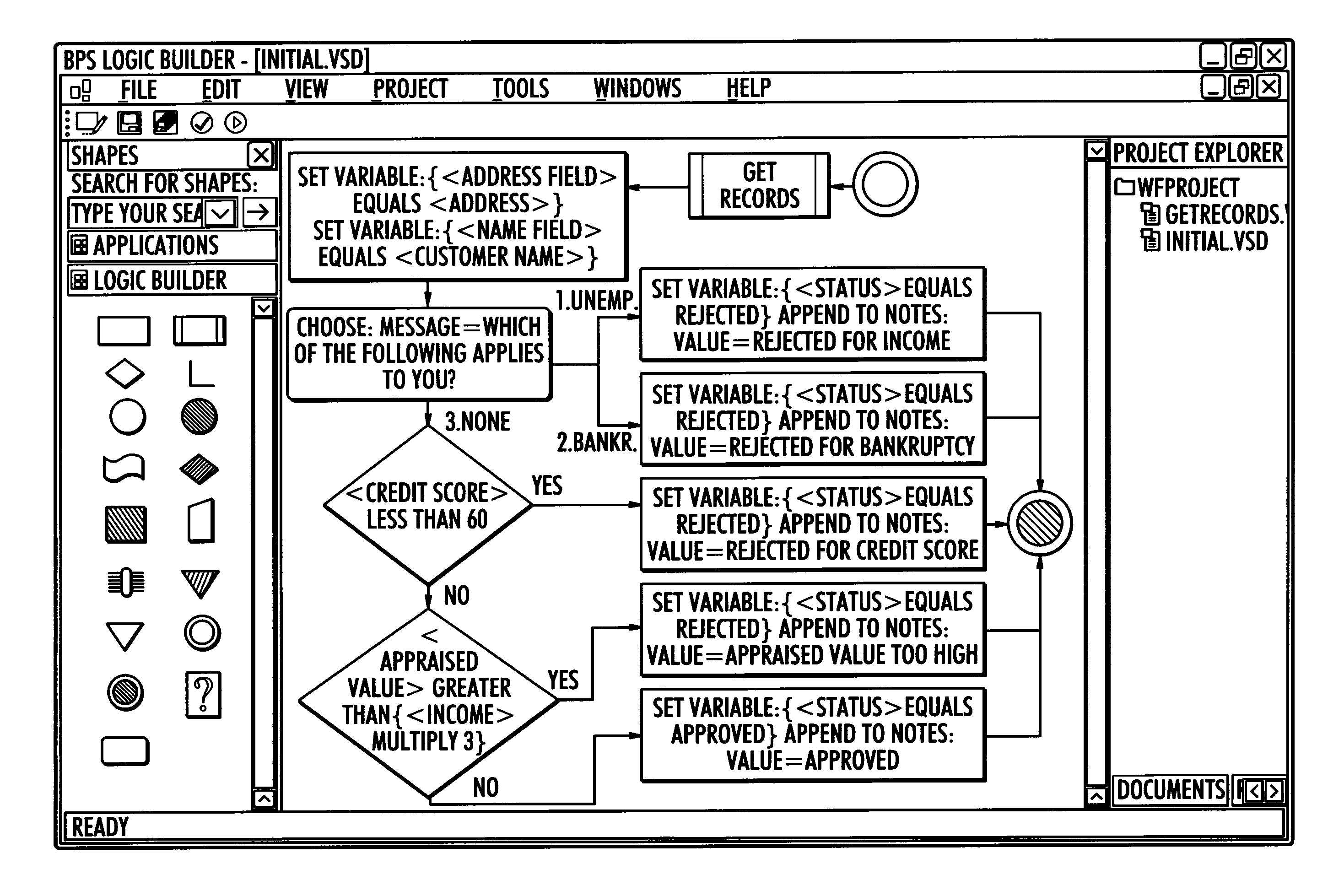 Apparatus for generating software logic rules by flowchart design