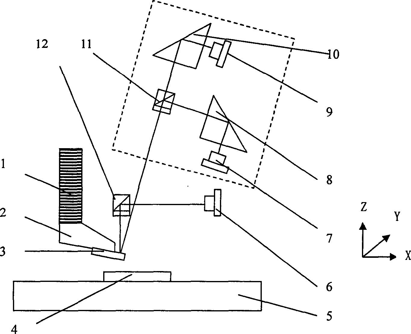 Atomic force microscope measuring method based on angular measurement