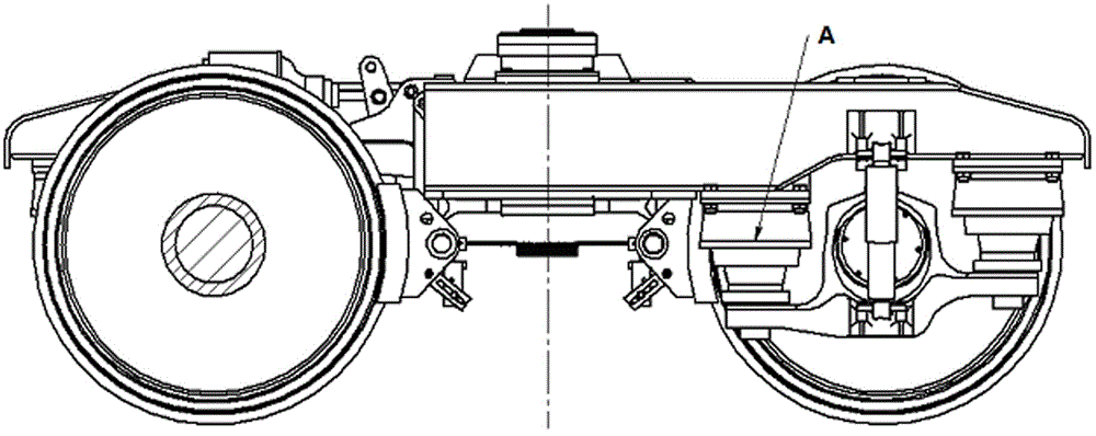 Railway machinery bogie axle box suspension, corresponding axle boxes, bogies and railway machinery