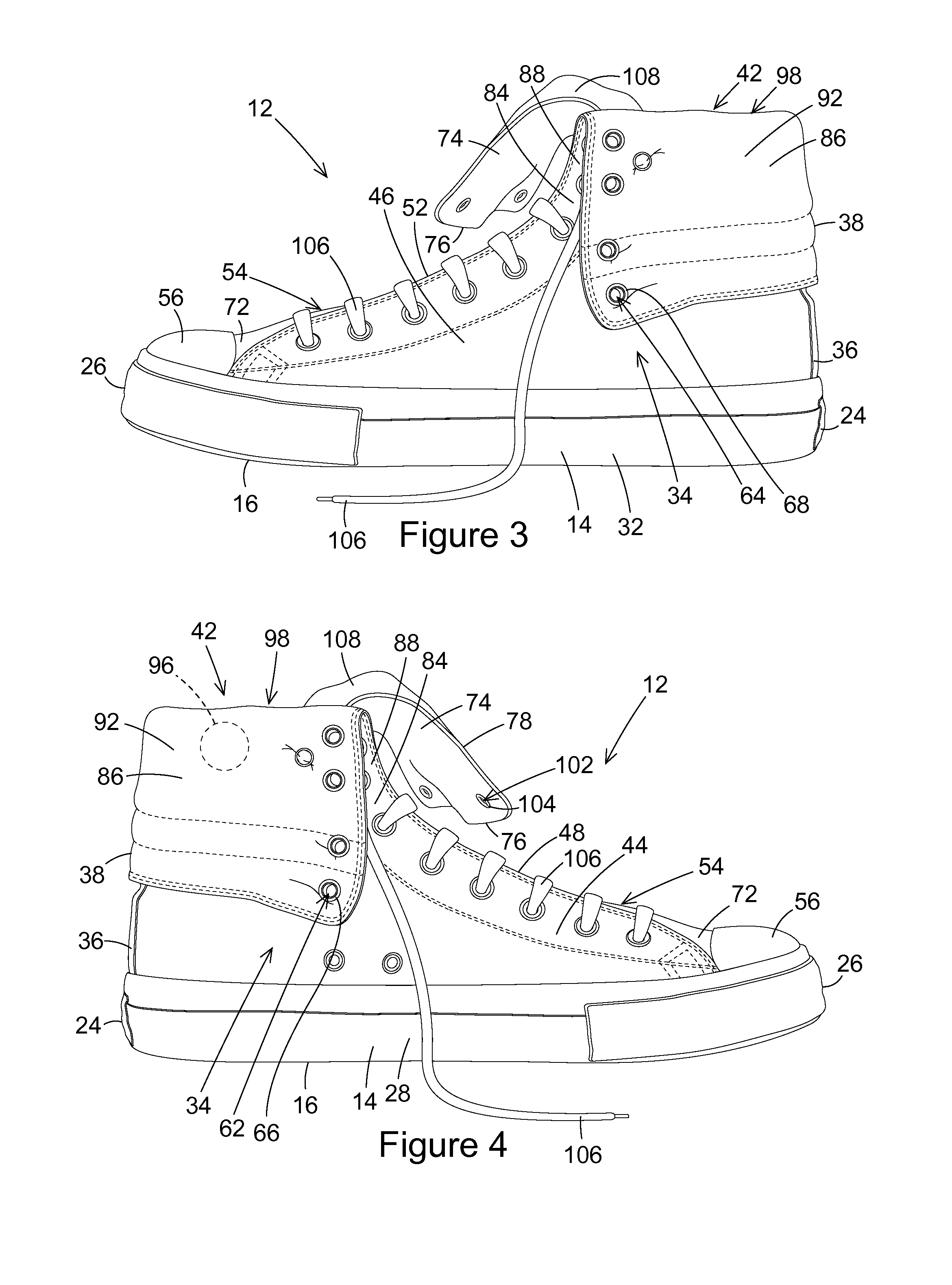 Shoe Construction With Fold Over Ankle