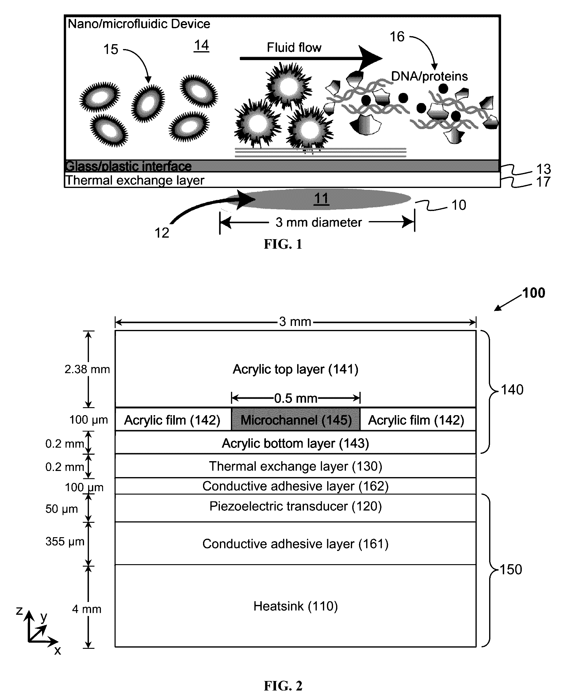 Miniature acoustic wave lysis system and uses thereof
