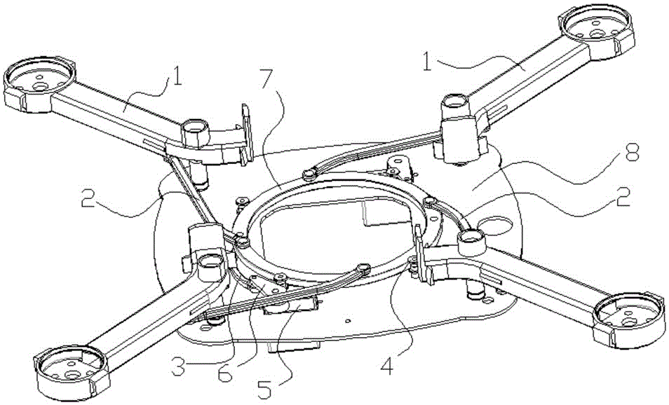 Propeller folding device for unmanned aerial vehicle
