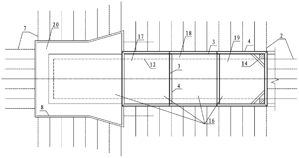 Sectional steel horizontal enclosure structure and construction method of subway entrance and exit in rocky strata