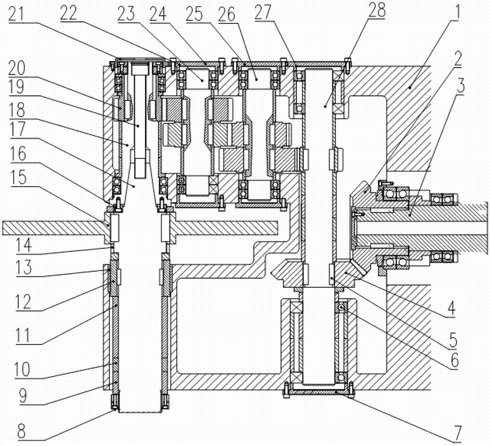 Disk-milling main shaft device of vane-integrated disk numerical control machine tool