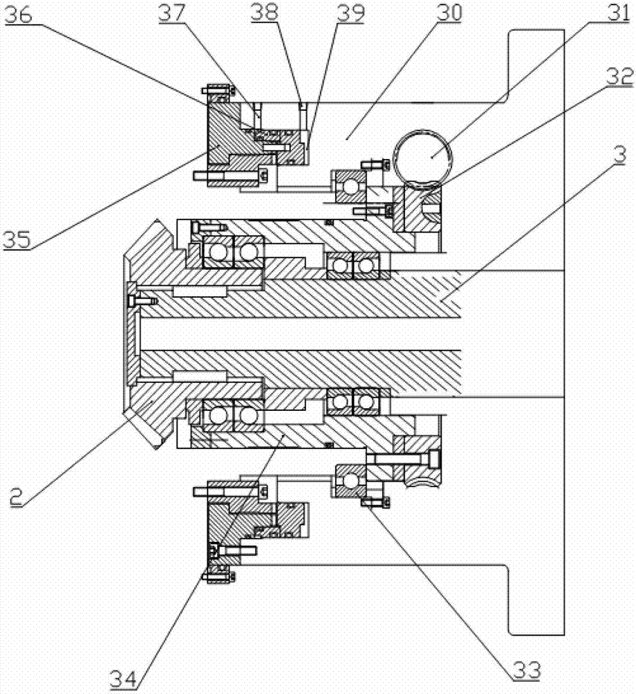 Disk-milling main shaft device of vane-integrated disk numerical control machine tool