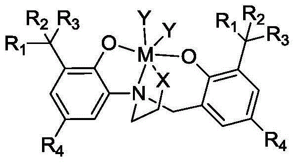 Amine bis(phenolate) tetradentate ligand fourth sub-group metal complex and application thereof