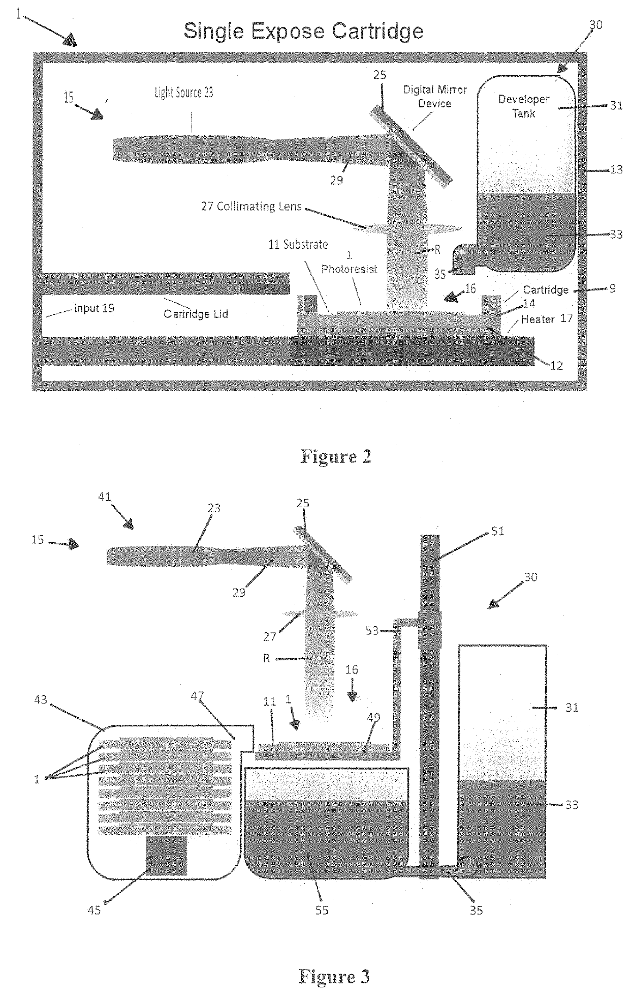 Apparatus for and method of manufacturing an article using photolithography and a photoresist