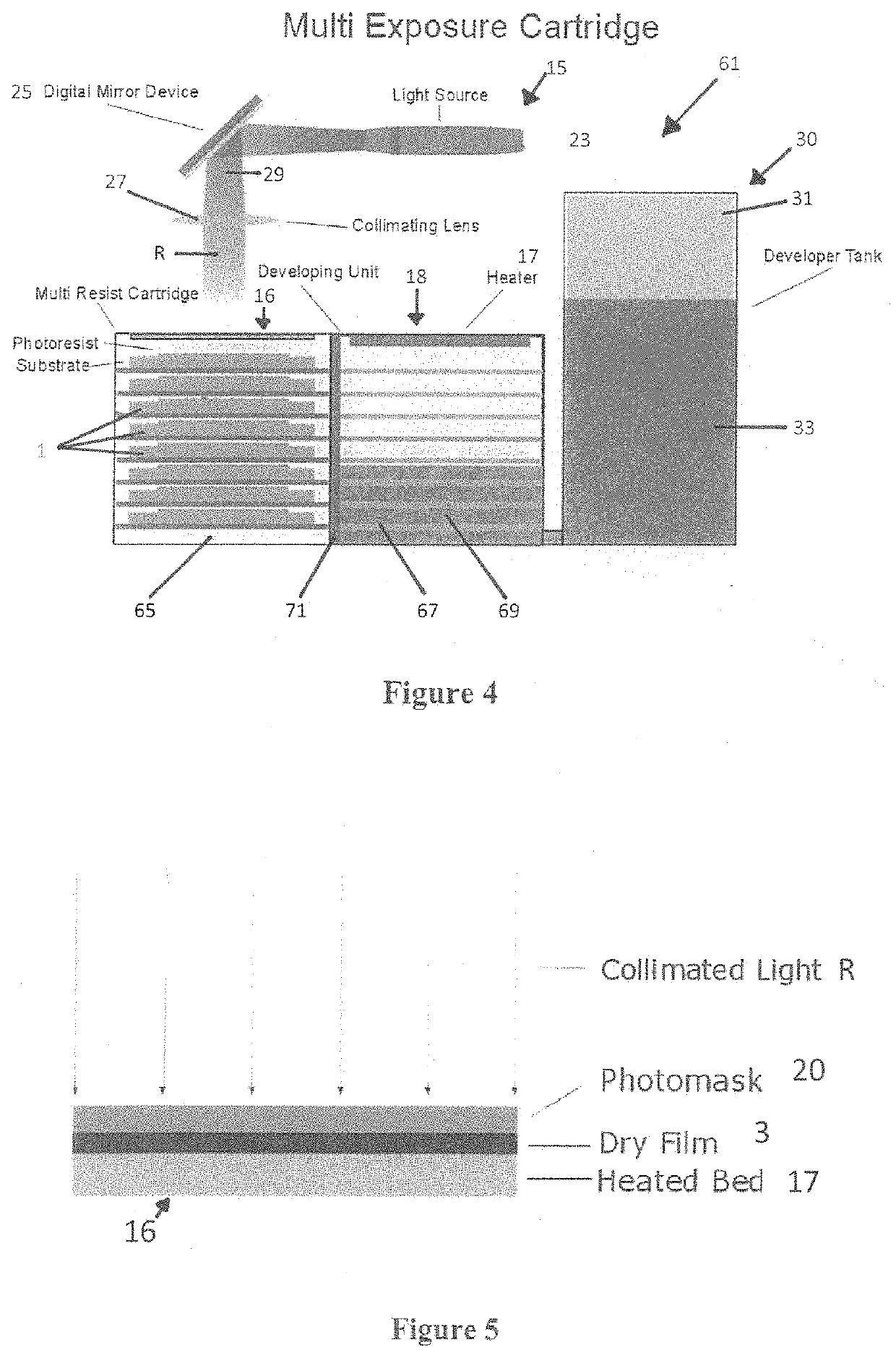 Apparatus for and method of manufacturing an article using photolithography and a photoresist