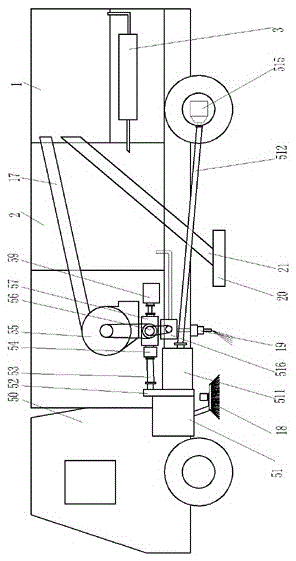 Single-engine washing and sweeping vehicle with ceramic membrane filter system