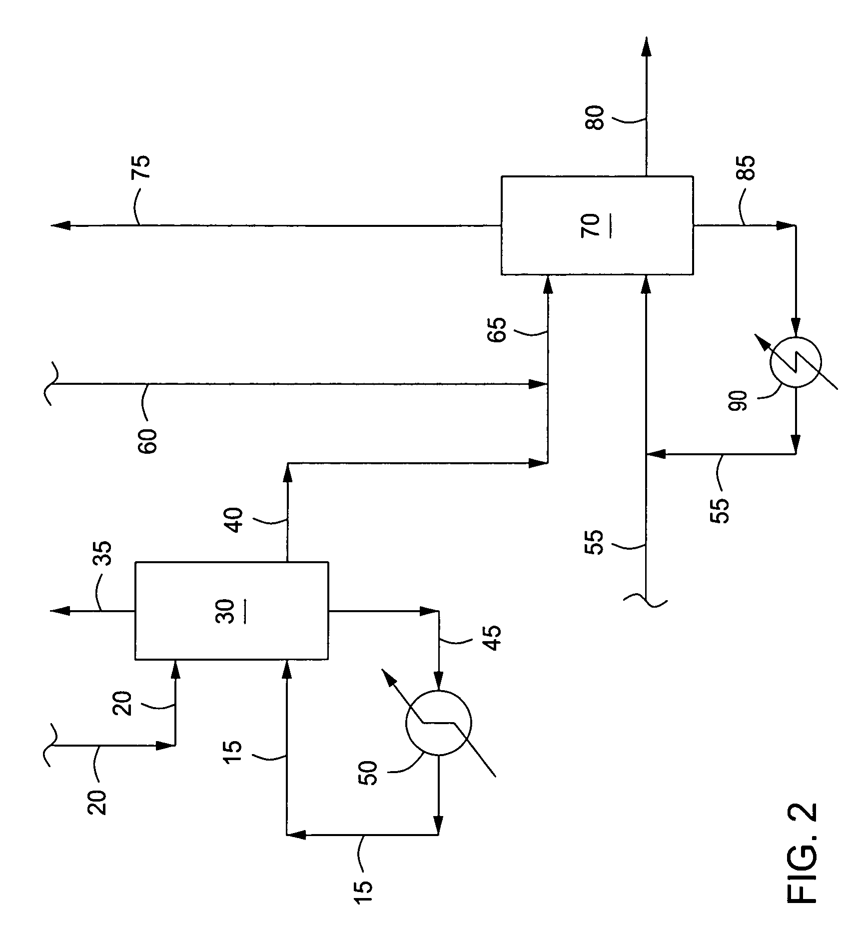 Method for treatment of process waters using steam