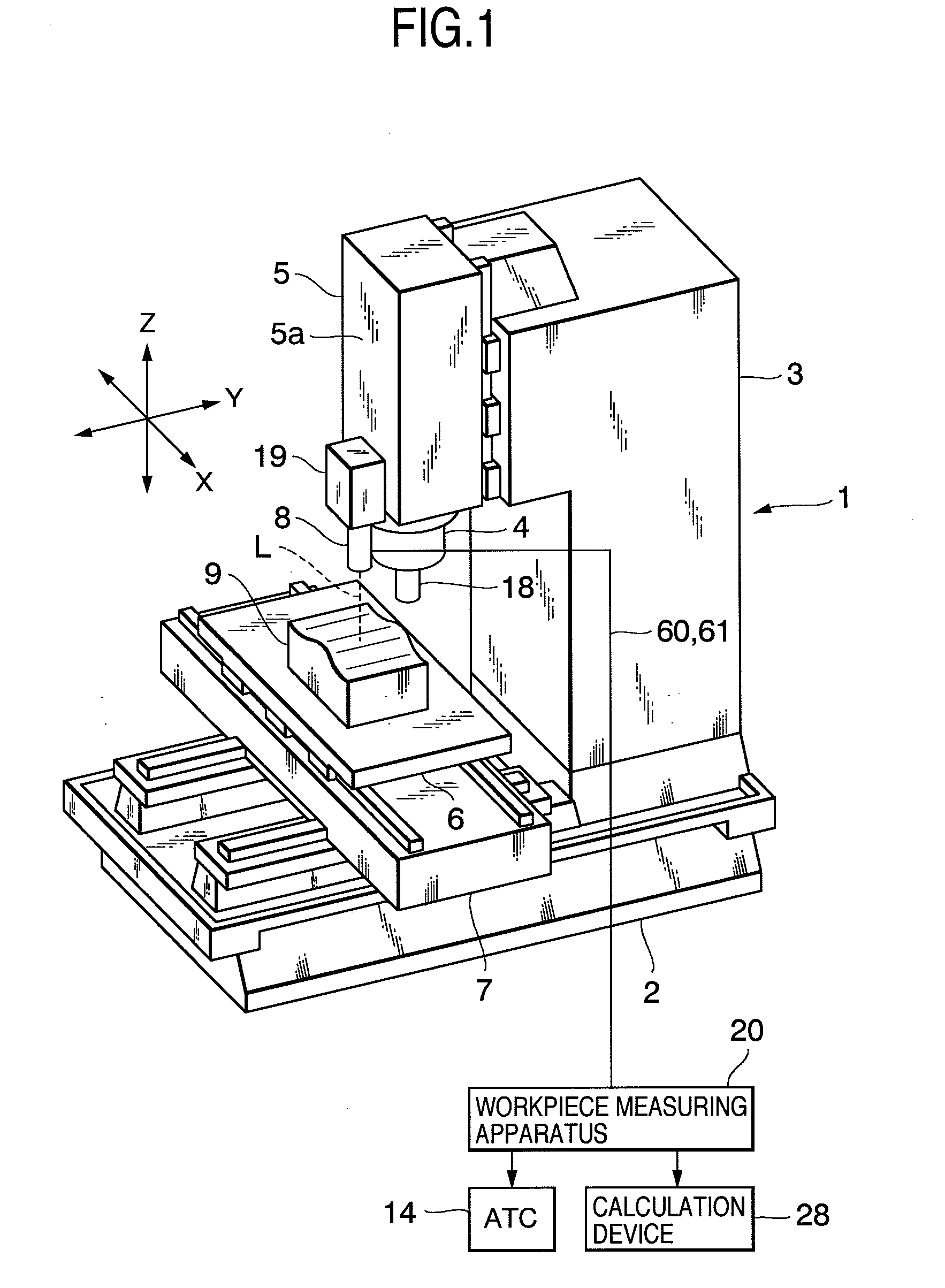 Apparatus for and method of measuring workpiece on machine tool