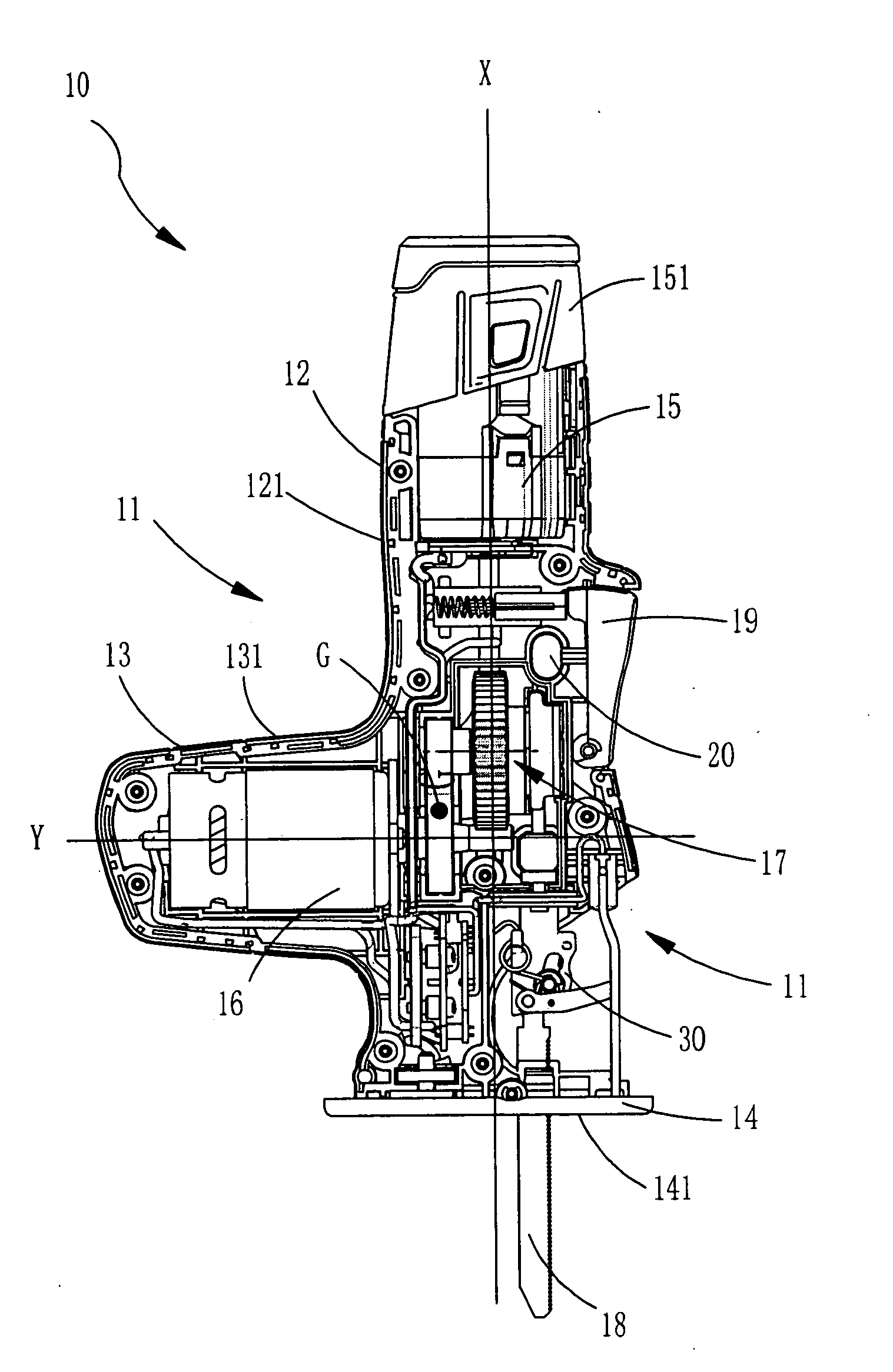 Handheld reciprocating saw and the operating method thereof