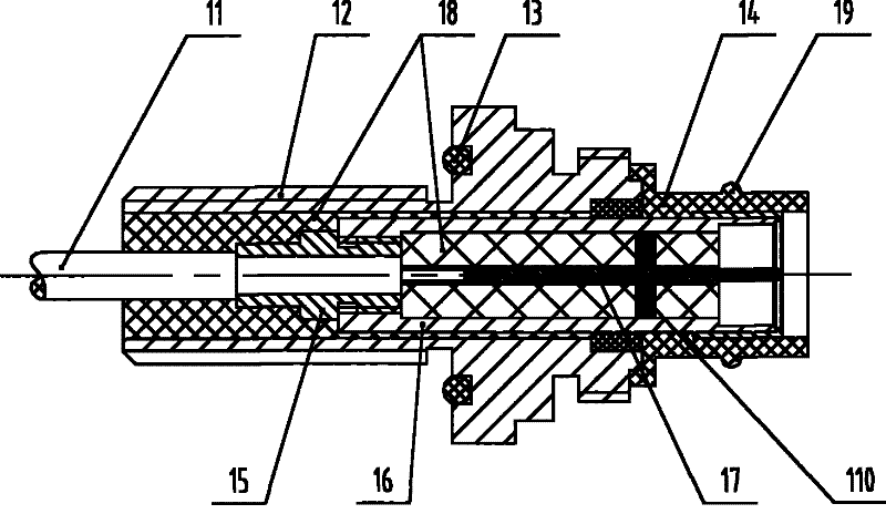 Coaxial underwater sealed connector