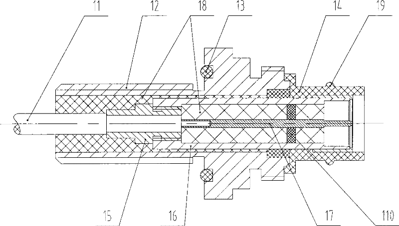 Coaxial underwater sealed connector