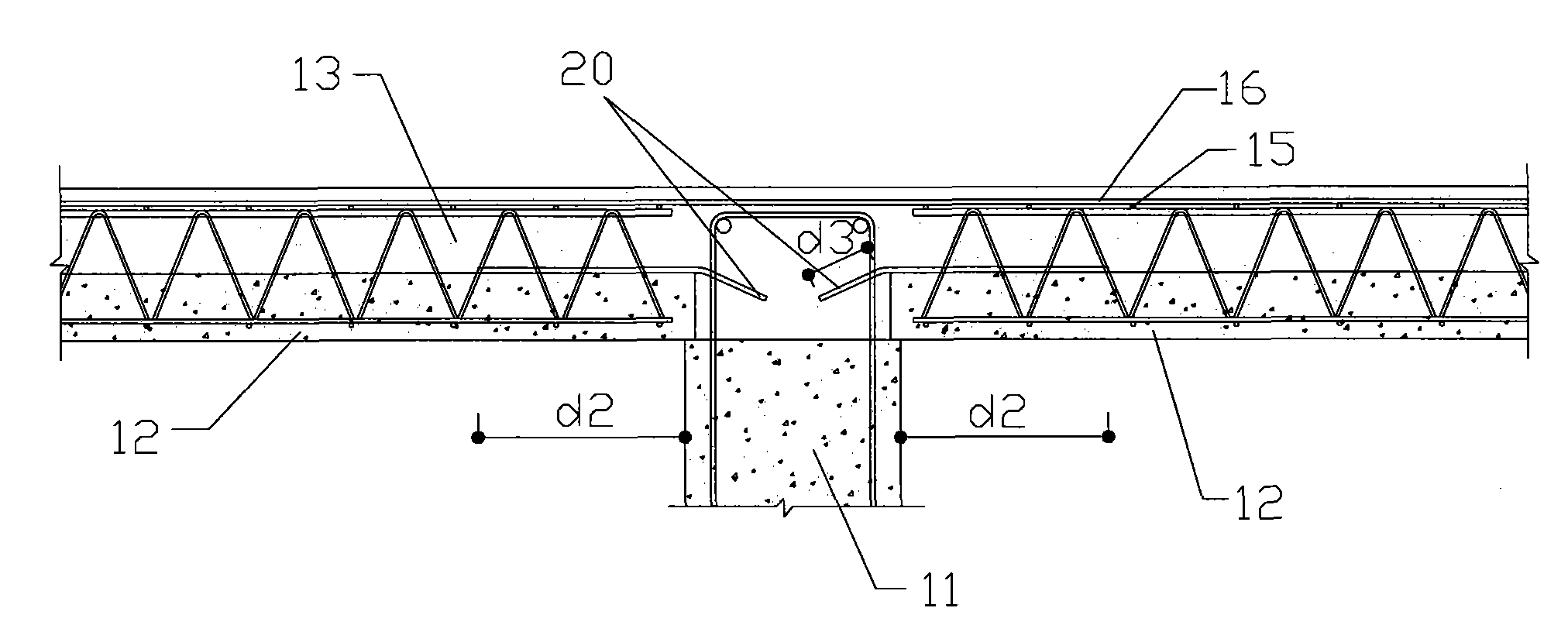 Connecting structure and construction method of precast concrete plates and beams, and building comprising same