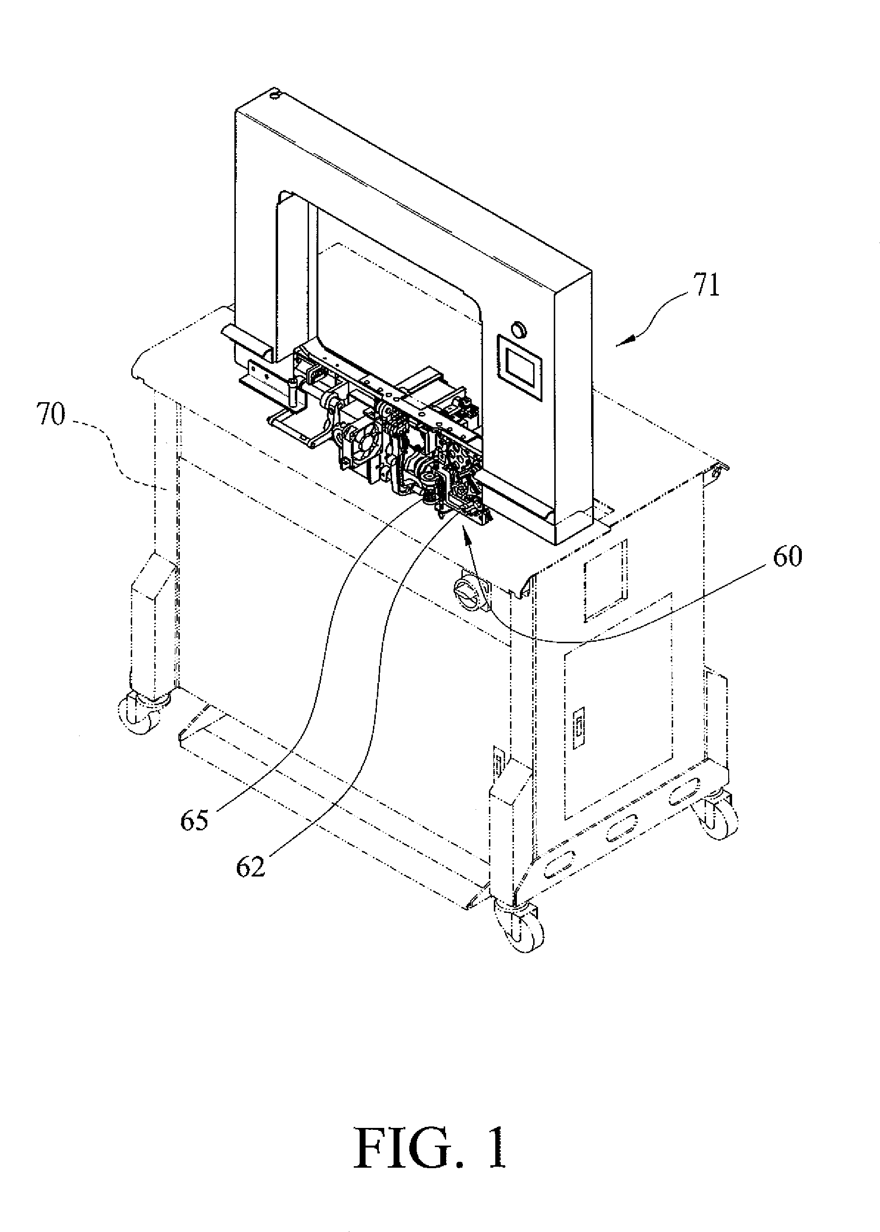 Reverse tension mechanism for a strapping machine