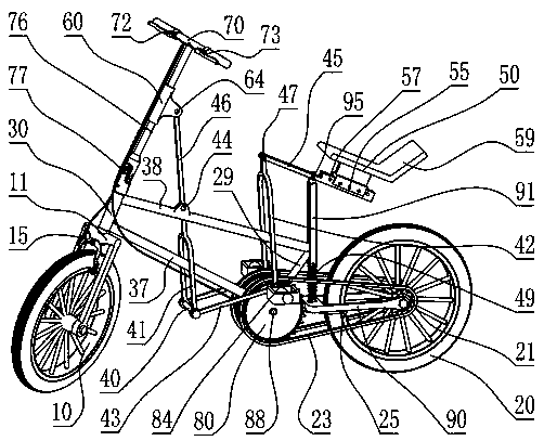 Universal joint steering hand and foot joint force can be single-legged bicycle assembly method