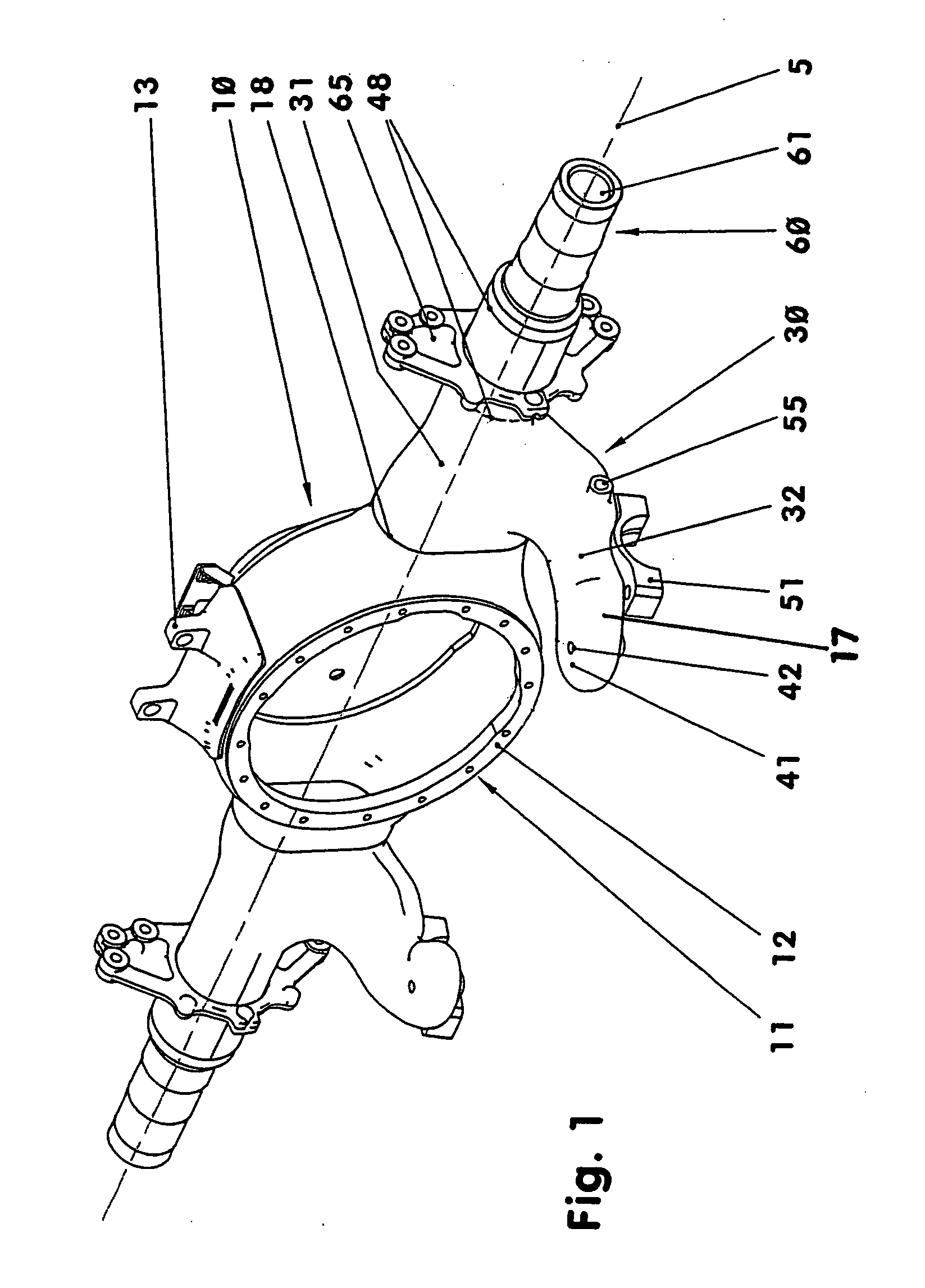 Rigid axle with integrated spring brackets for use on a vehicle