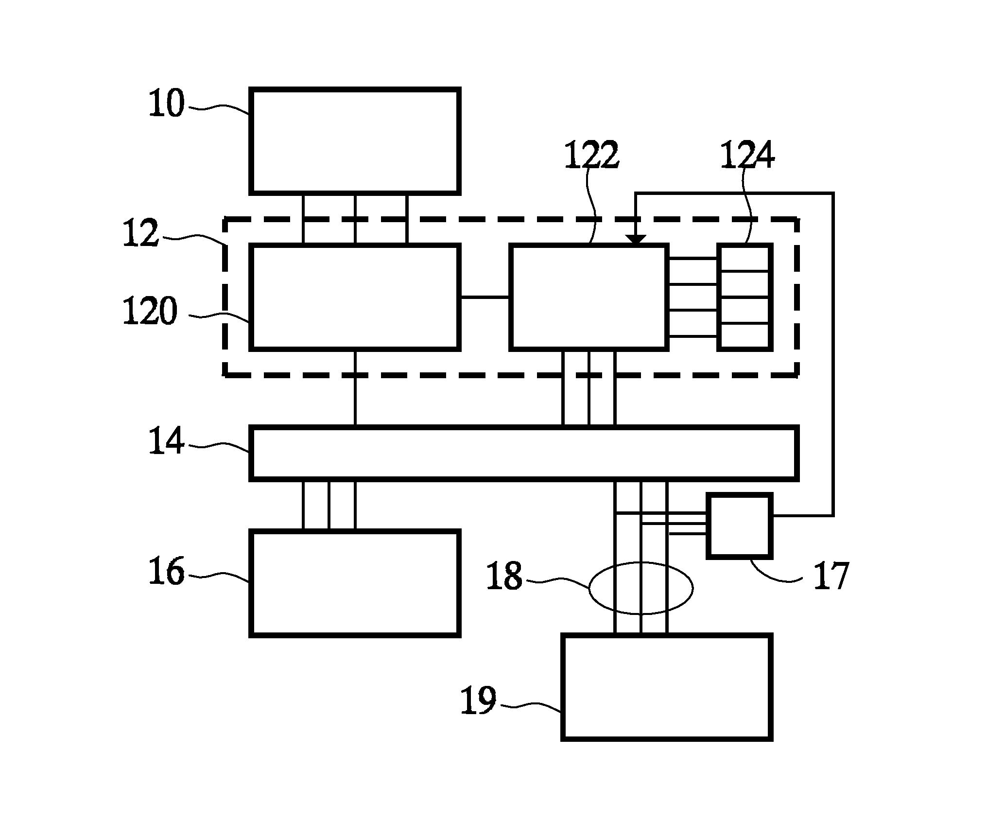 Data processing circuit with cache and interface for a detachable device