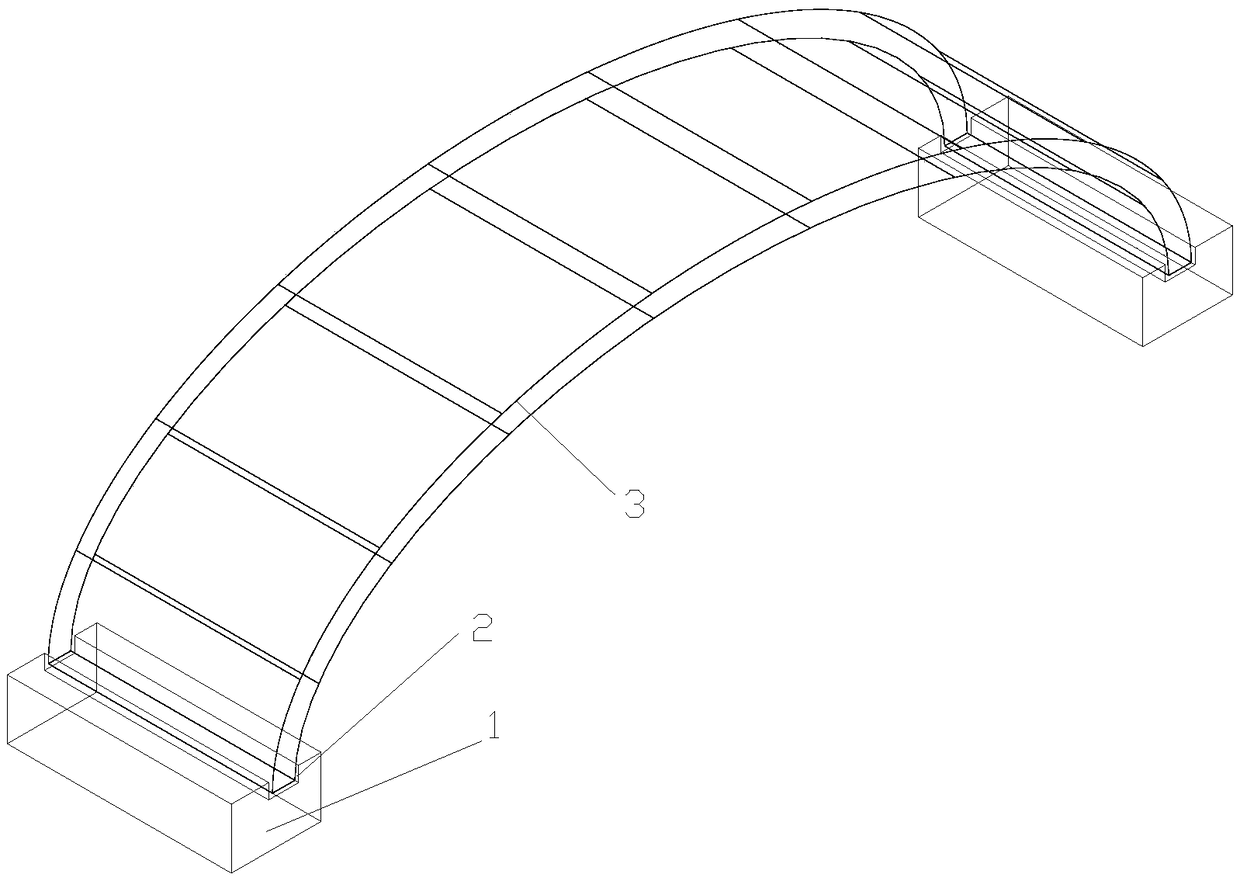 Fabricated arched channel made of ultra-high-performance concrete