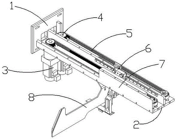 Preposed double servo material pushing device for box packing machine