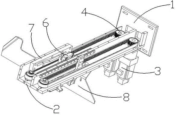 Preposed double servo material pushing device for box packing machine