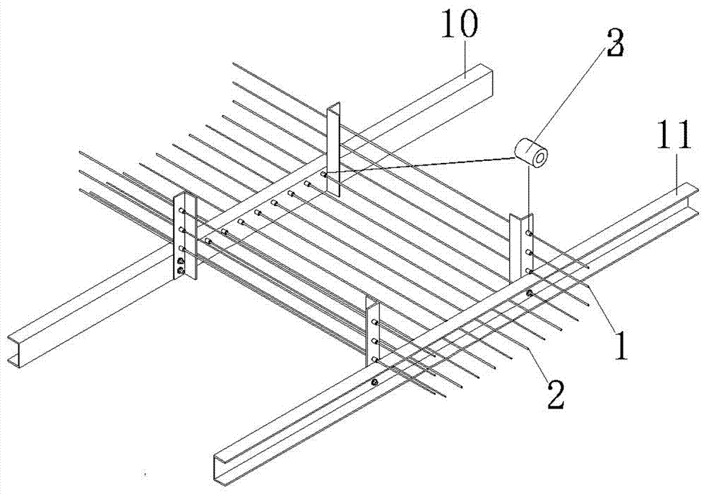 Anchoring-device-free prestress high-strength steel stand mesh U-shaped concrete member reinforcing method