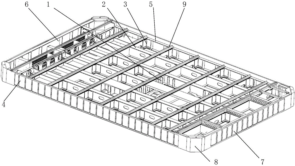 A large phased array radar antenna frame structure and manufacturing method