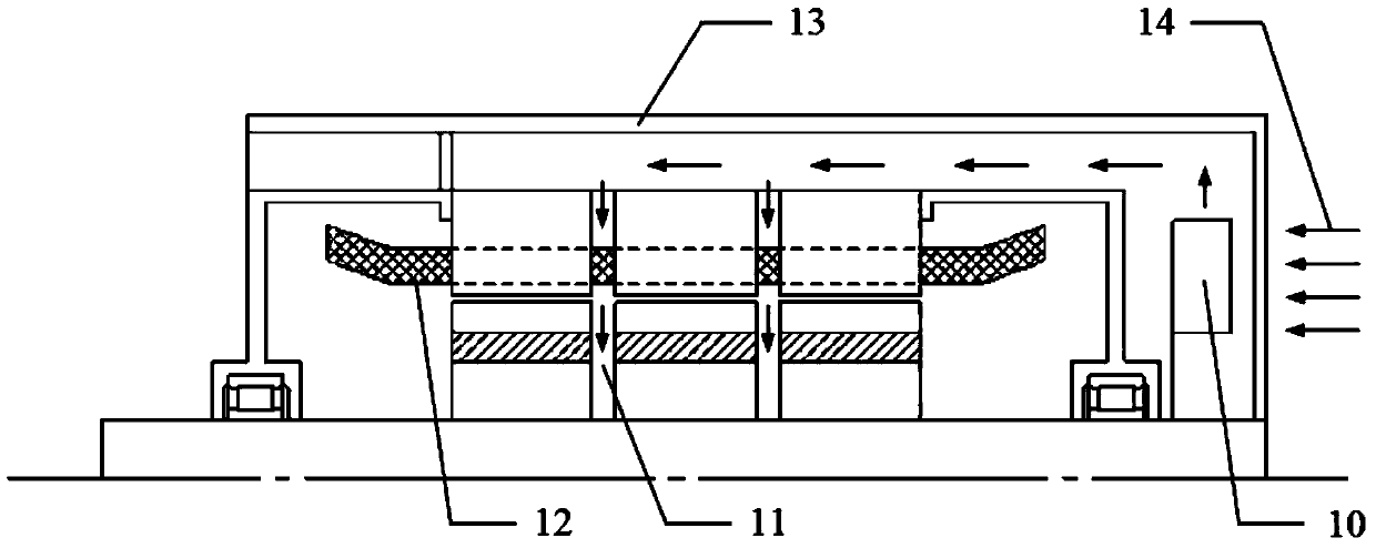 Hybrid ventilation cooling system and method for permanent magnet traction motor