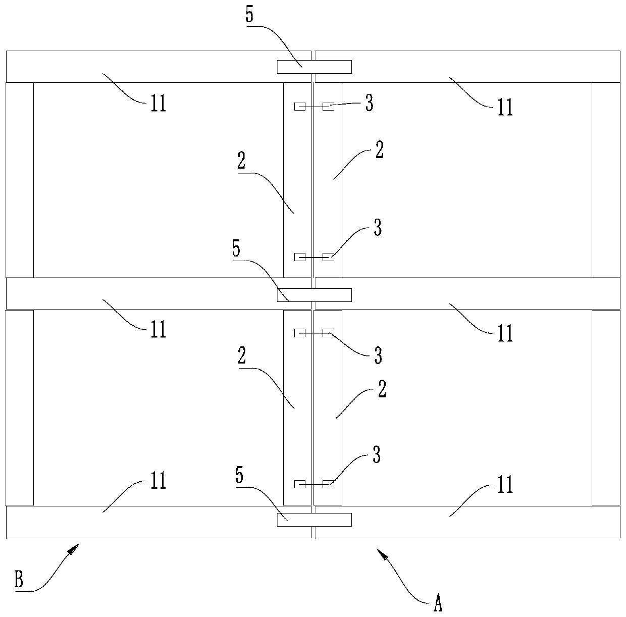 Connection device and method for large-section steel truss girders