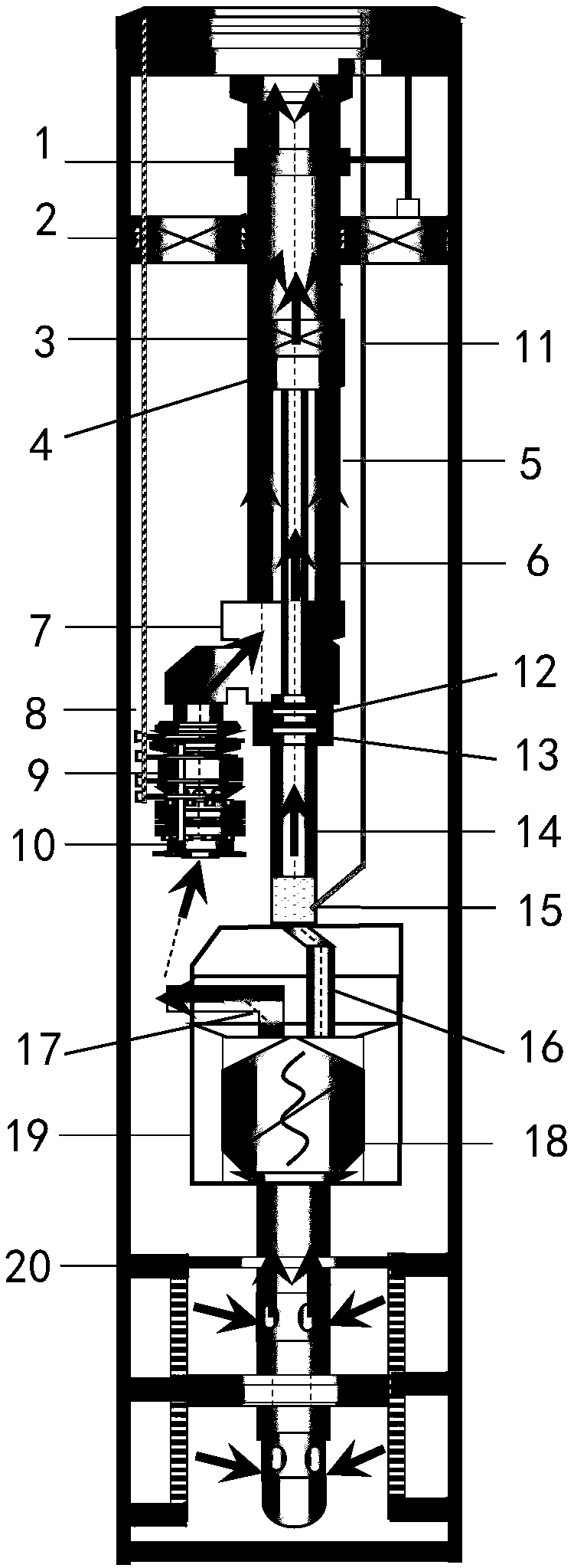 Underground spiral flow tubular column for separately exploiting gas and liquid and system analysis method