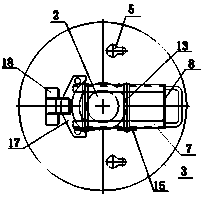 Compound support leg disk mounting device for engineering vehicle