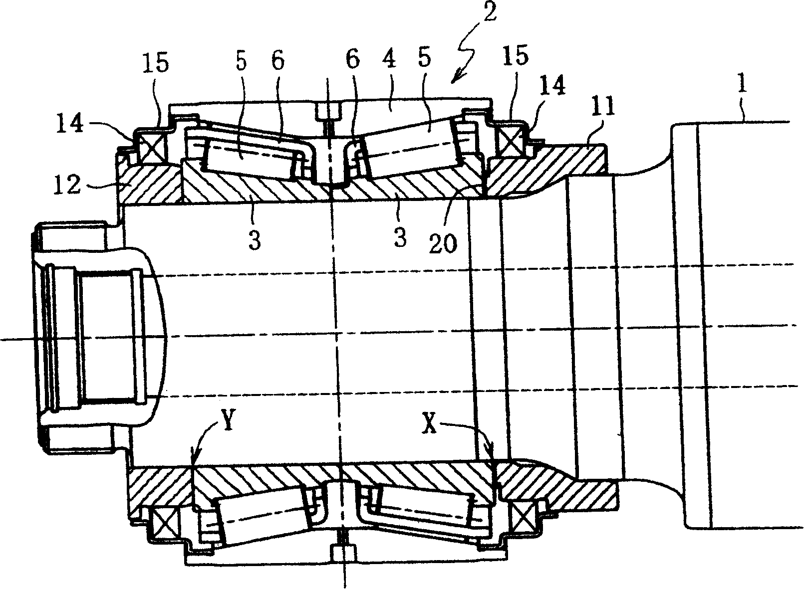 Bearing device for rolling stock axle