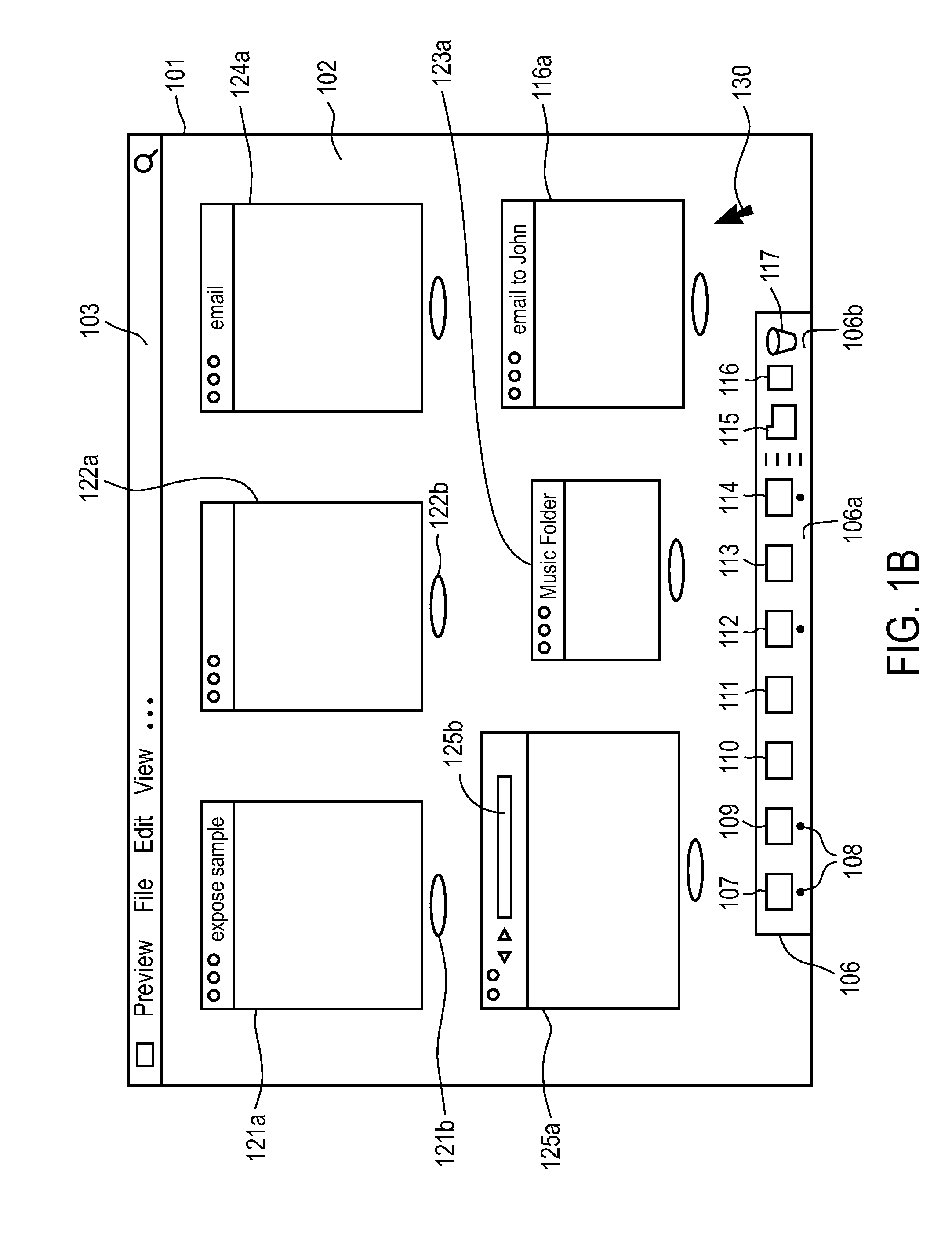 User interface for multiple display regions