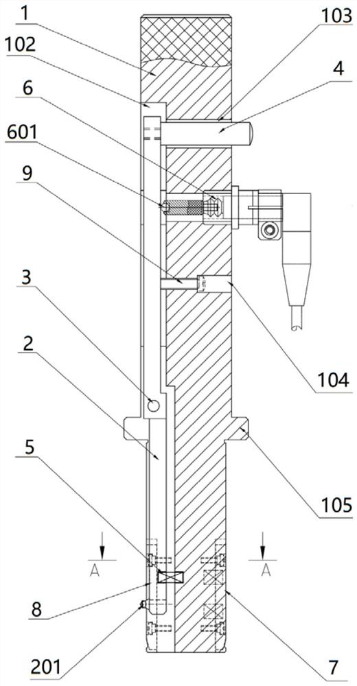 Cylinder cover oil sprayer hole ring groove coaxiality detection device