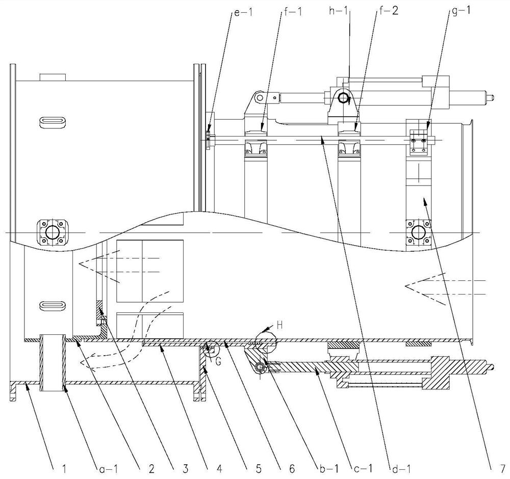 An adjustable flow device simulating the nozzle of an aeroengine