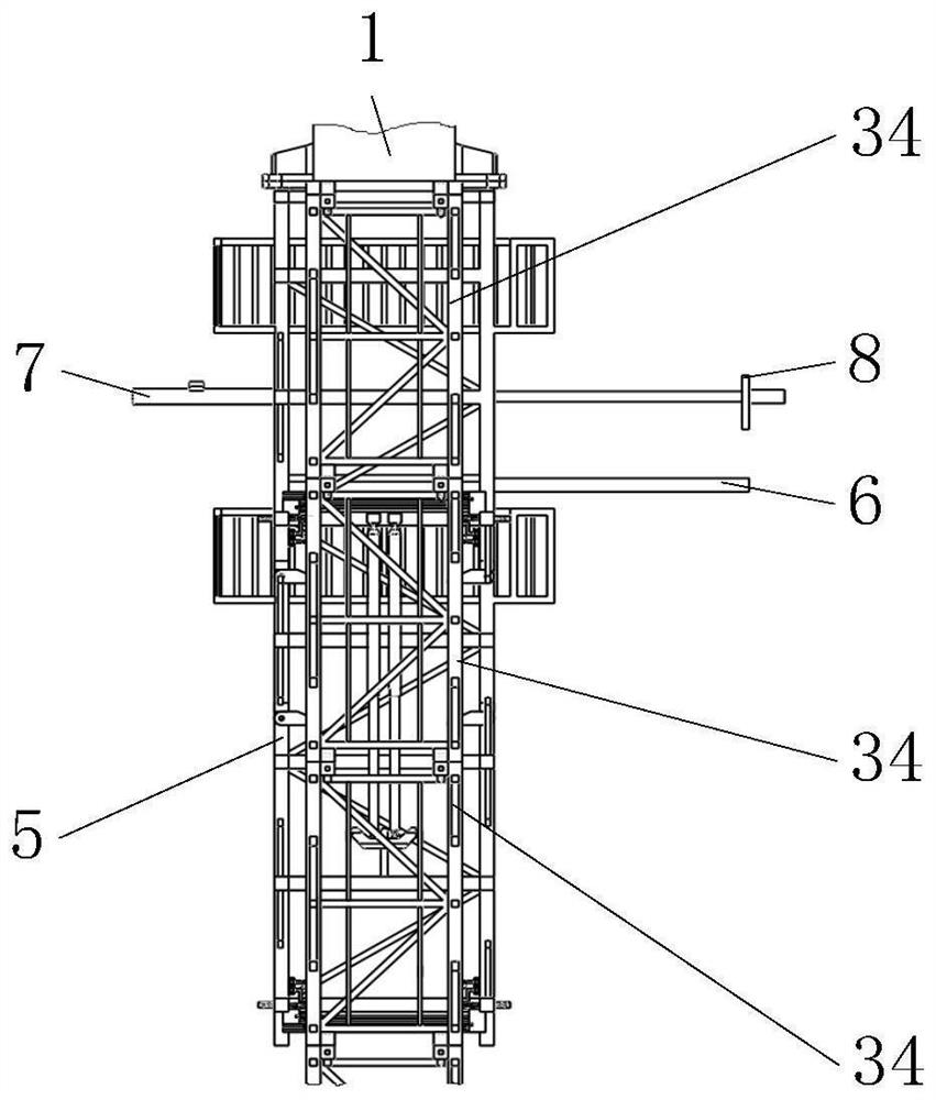 Automatic jacking tower crane structure