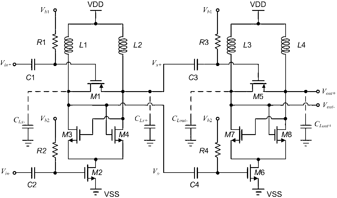 Divide-by-four injection locked frequency divider circuit with low power consumption and wide lock range