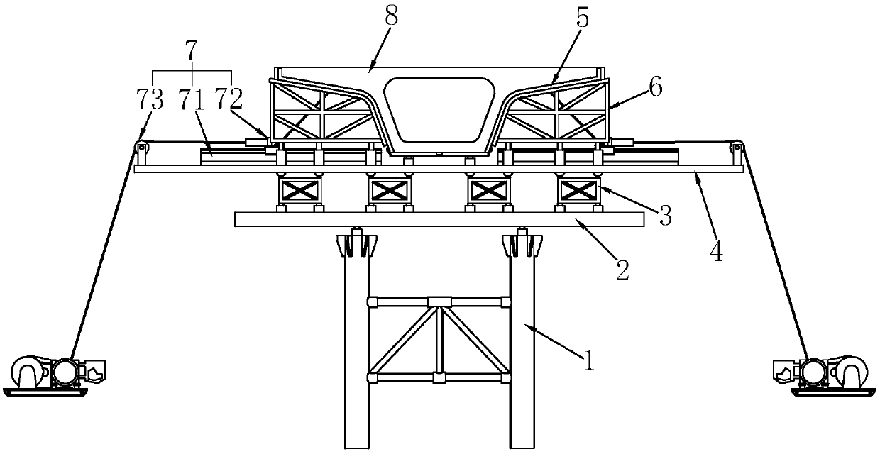 Cast-in-place beam formwork tooling and construction method for dismantling cast-in-place beam formwork