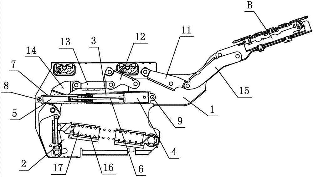 A turn-over linkage damping mechanism for furniture