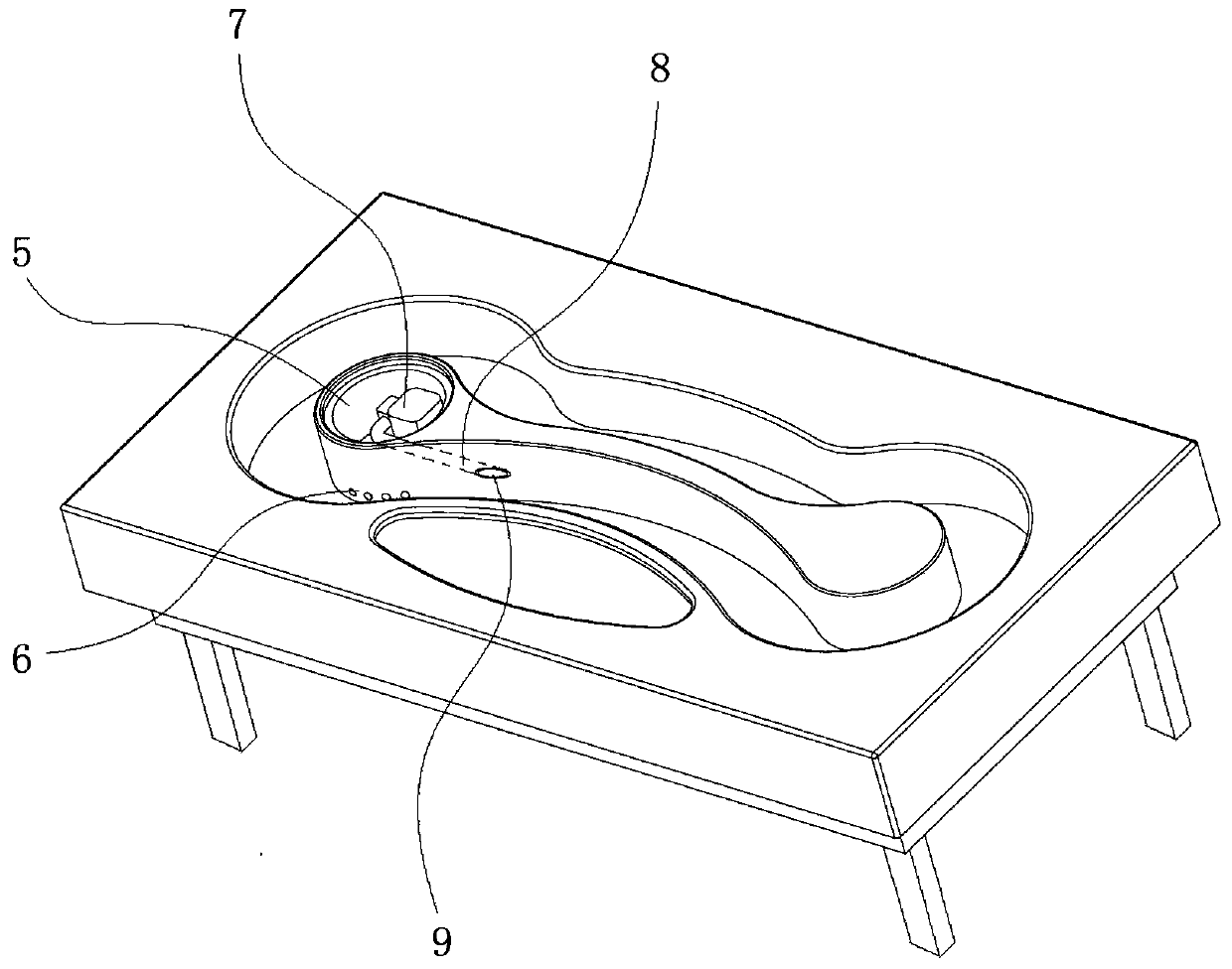 Circulation type tea table