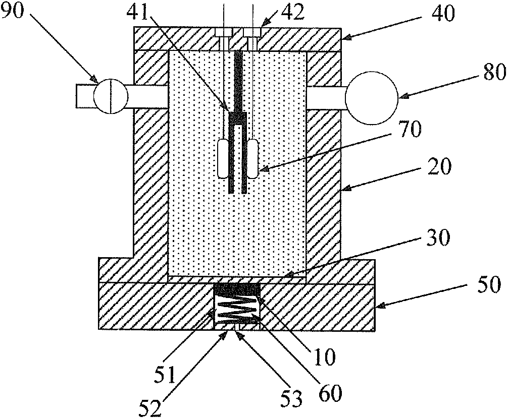 Device for testing high hydrostatic pressure and acoustic pressure sensitivity of hydrophone