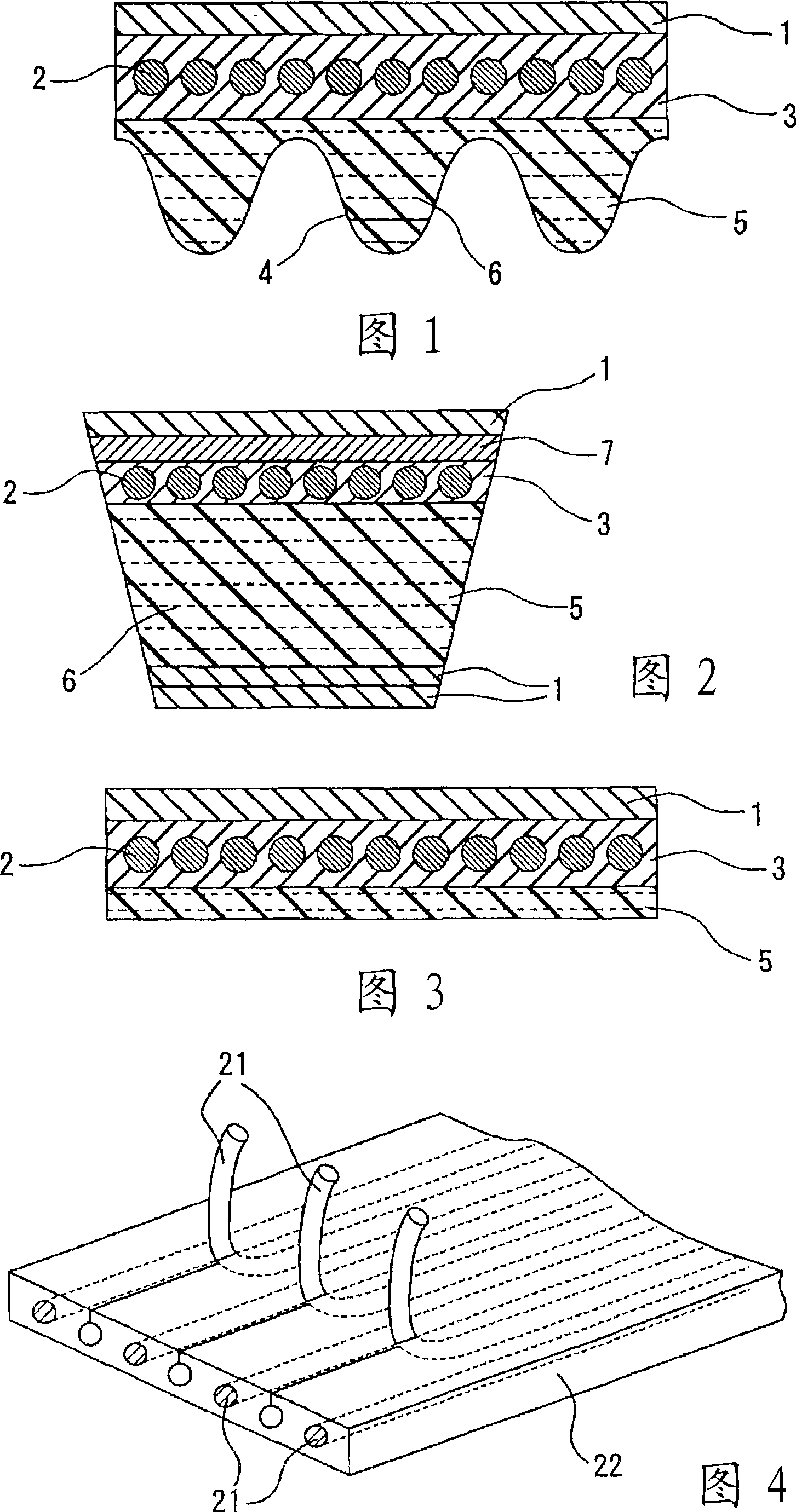 Friction transmission belt and process for producing the same