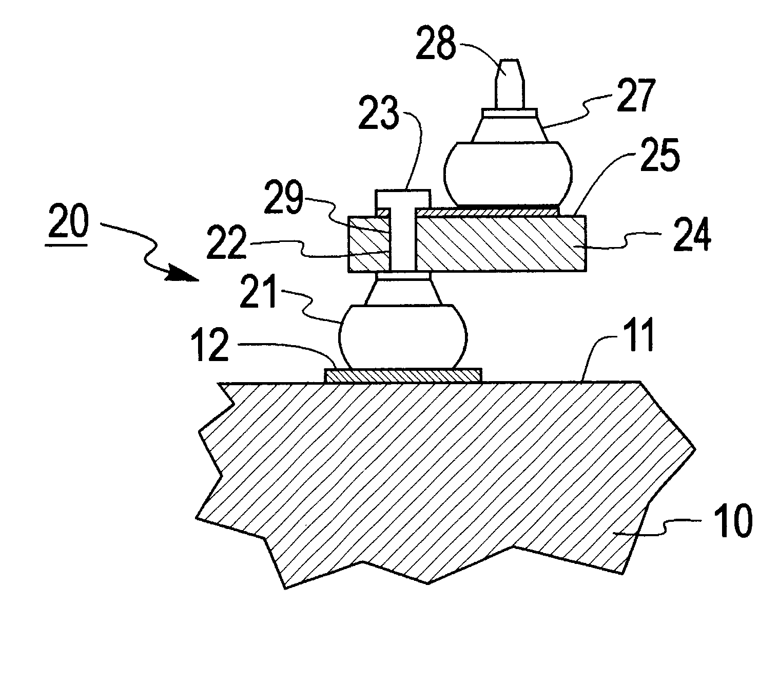 High density cantilevered probe for electronic devices