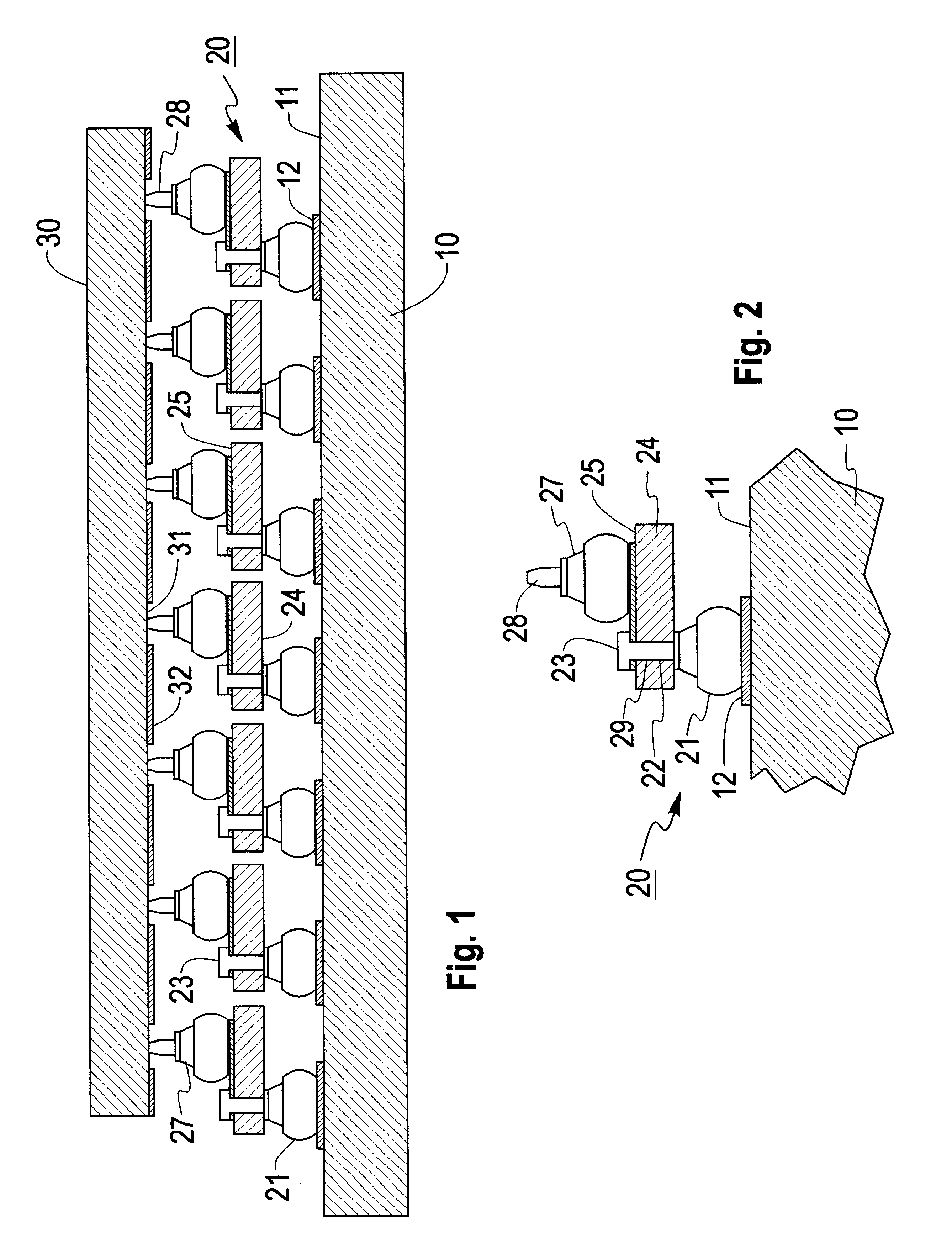 High density cantilevered probe for electronic devices