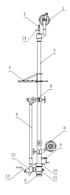 Overturning type wellhead testing device