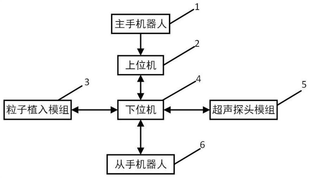 Master-slave type prostate particle implantation robot system and method