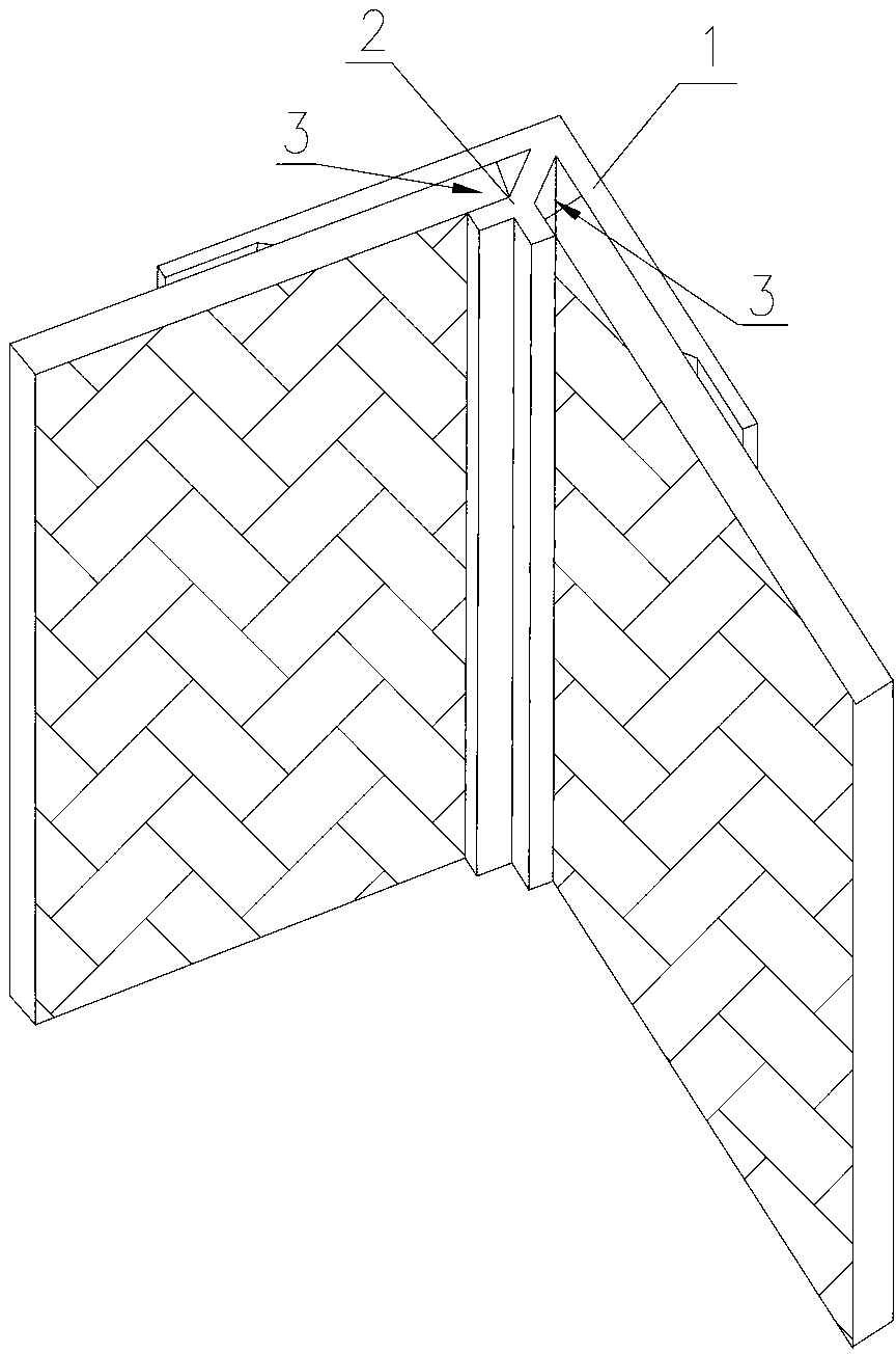 External corner fastener for right-angle edge connection of wall surface