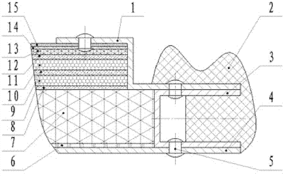 Restrained damping heat and sound insulation device and preparation method thereof